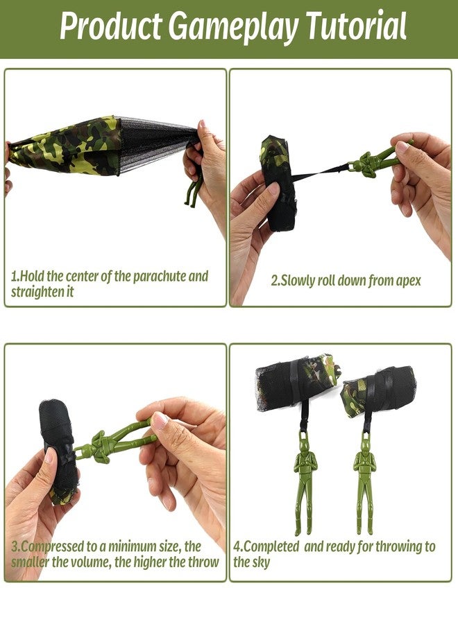 ROYHOO 6PCS Army Camo Parachute Toys for Kids Hand Throwing Kids Outdoor Games, Army Men Action Figures Tangle Free Throwing Toy Parachute Outside Toy Gifts for Kid Ages 3-16 - Image 3